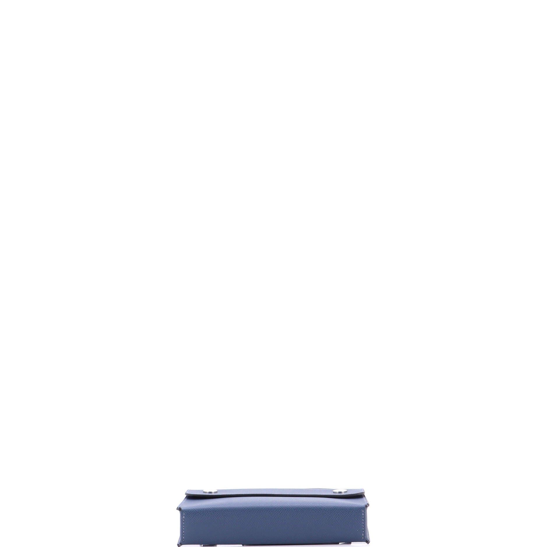 Pre-Owned Hermes Hermesnap Wallet Bag Epsom, Alternate, color, Bleu Tie