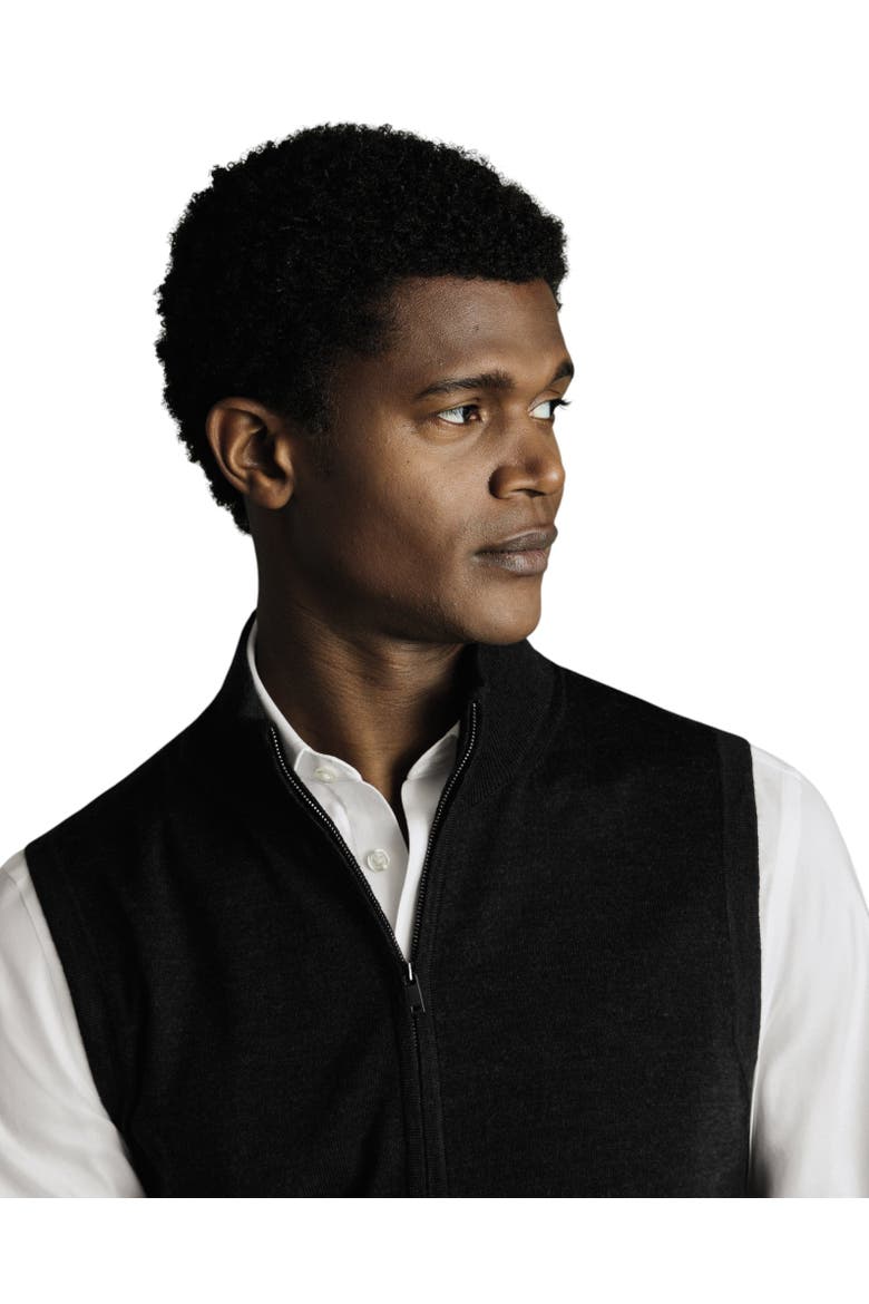 Pure Merino Zip Vest, Alternate, color, Charcoal Grey