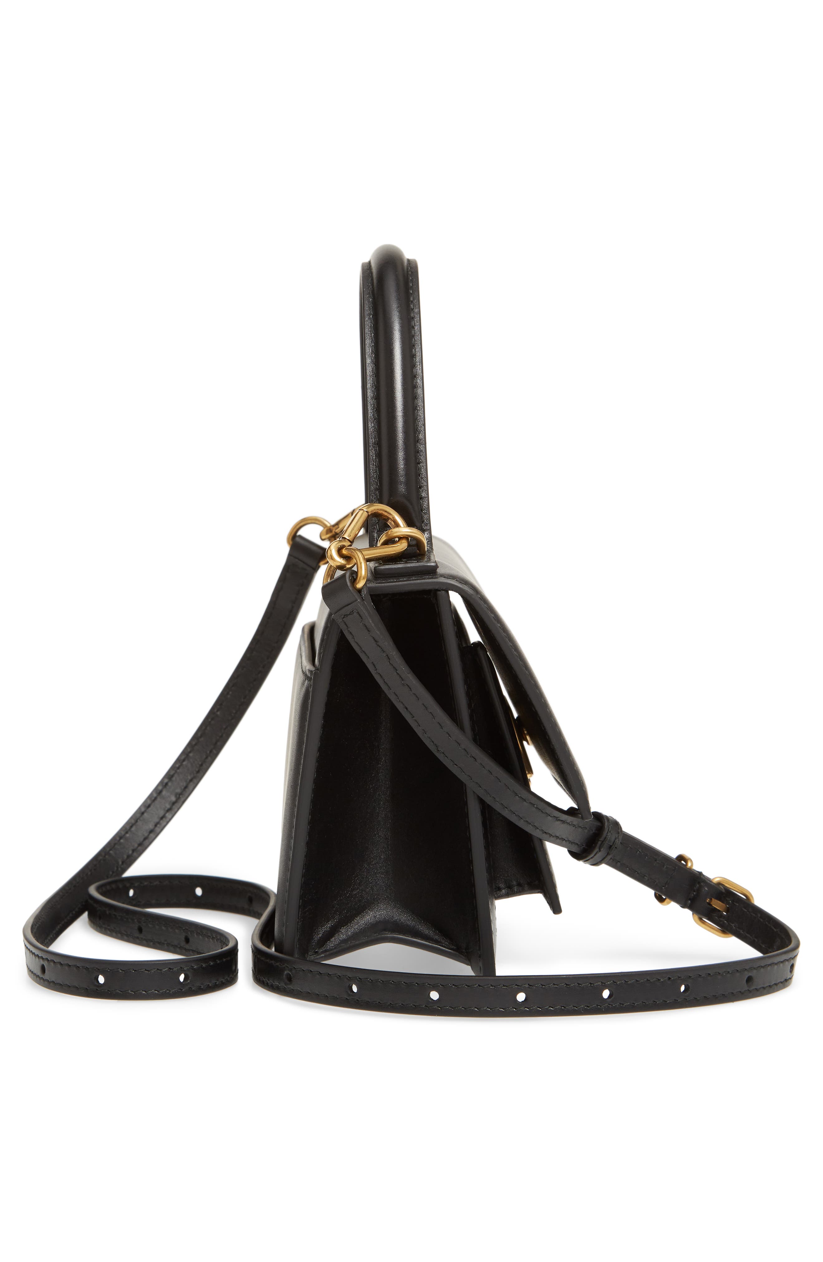 Balenciaga Extra Small Sharp Top Handle Leather Satchel, Alternate, color, 