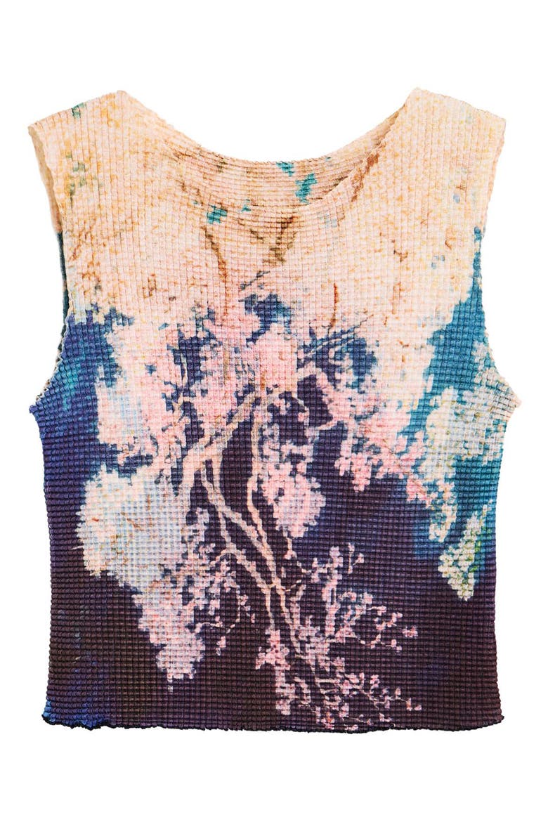 Floral Sleeveless Top, Alternate, color, BLUE