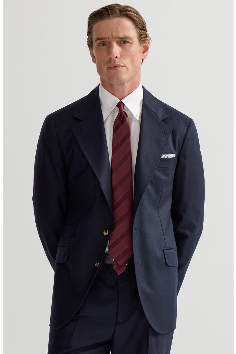 Virgin wool flannel deconstructed Cavallo blazer, Alternate, color, Blue