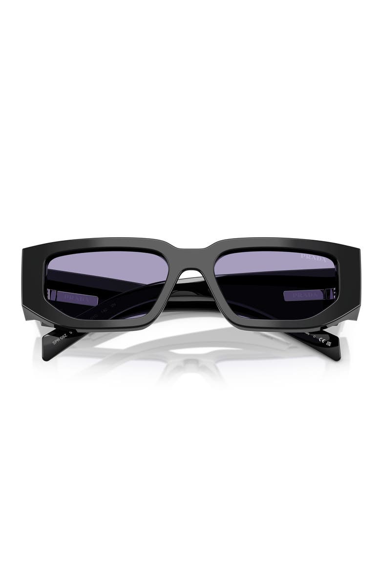 56mm Rectangular Sunglasses, Alternate, color, BLACK / VIOLET