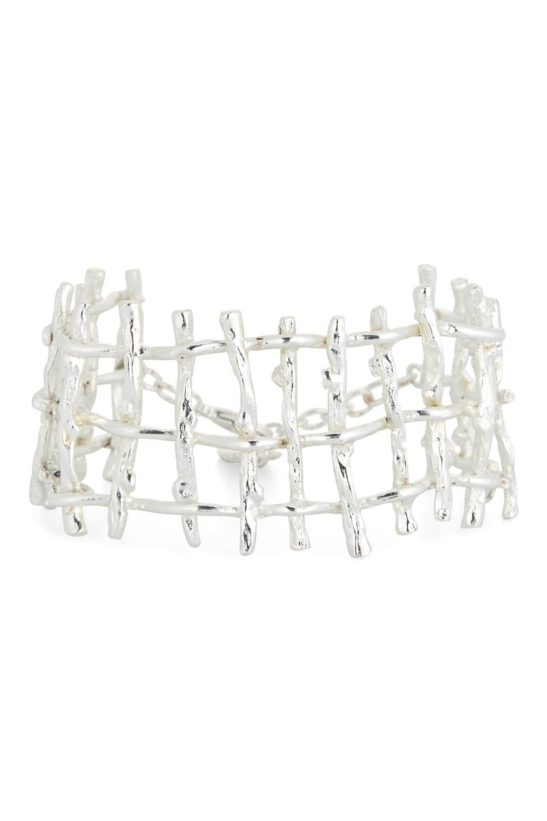 Branch Cuff Bracelet, Main, color, SILVER
