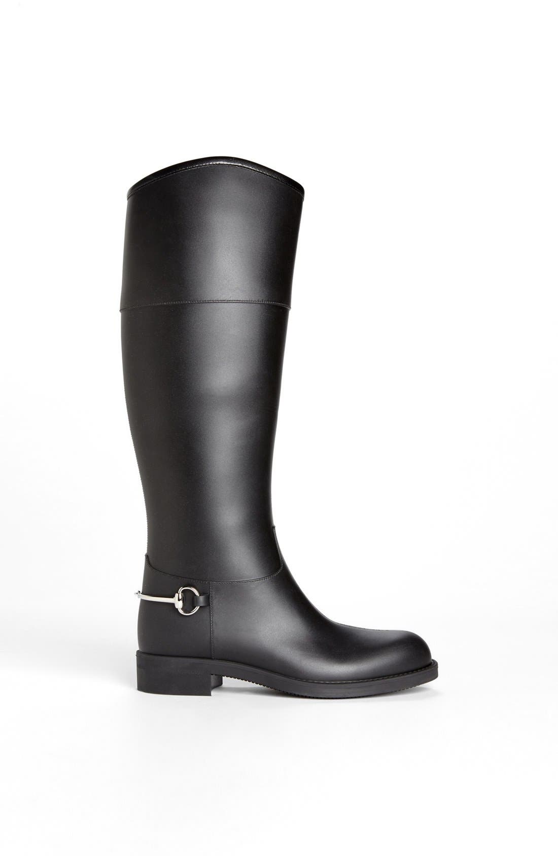 Gucci Rubber Waterproof Rain Boot, Alternate, color, 