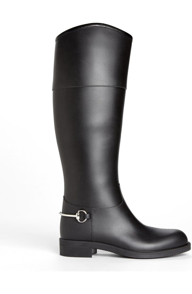 Gucci Rubber Waterproof Rain Boot, Alternate, color,