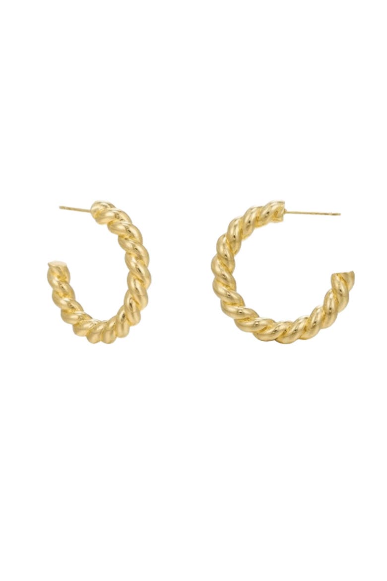 Rope Hoop Earrings Perfect for Any Occasion, Alternate, color, Gold