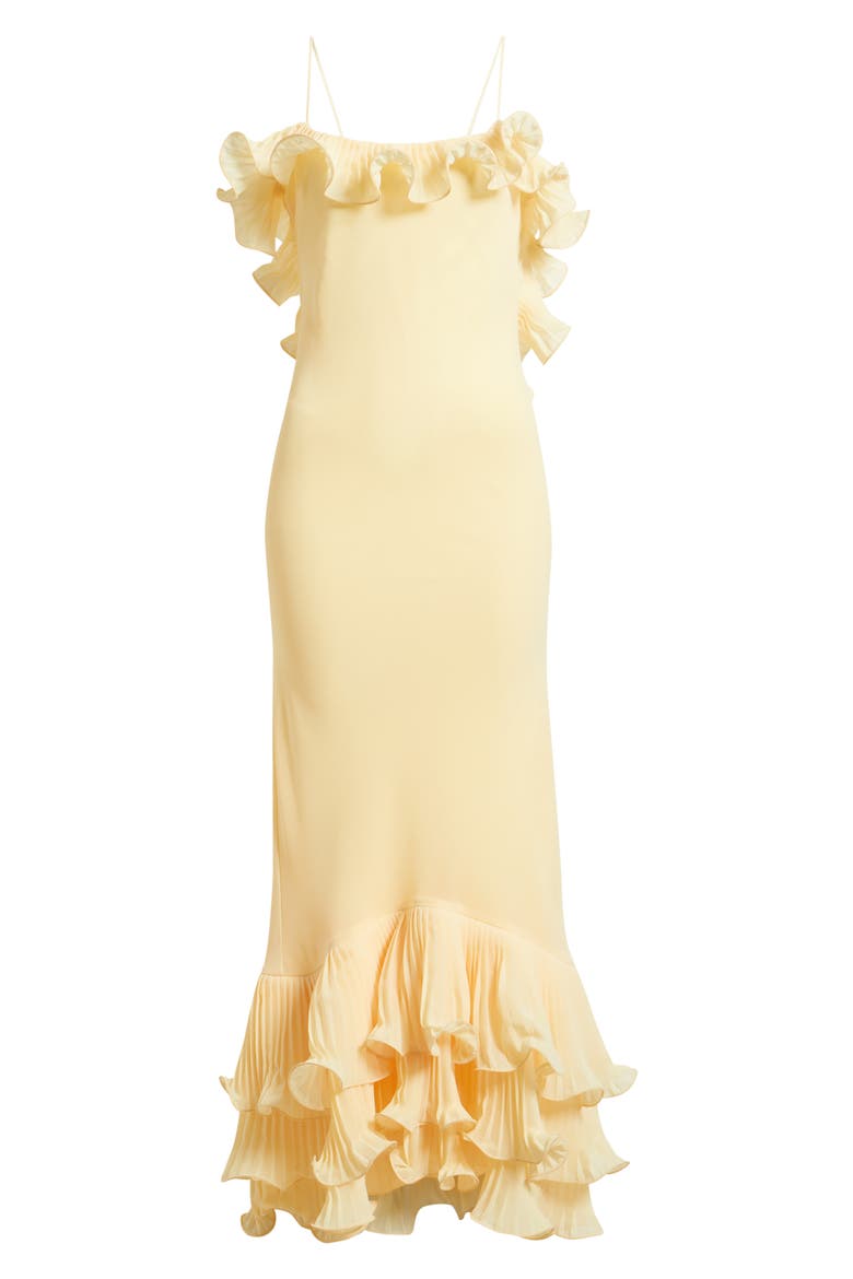 Delina Open Back Mermaid Gown, Alternate, color, BUTTER YELLOW