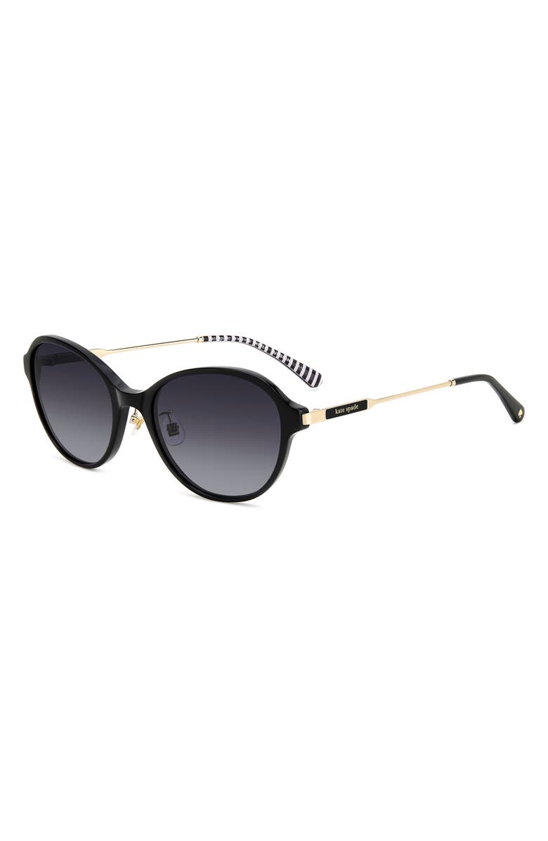 Kate Spade New York vonnie 56mm round sunglasses, Alternate, color, Black