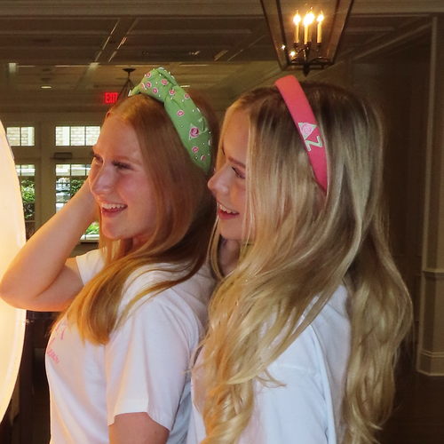 Lele Sadoughi Delta Zeta Charlotte Headband In Pink