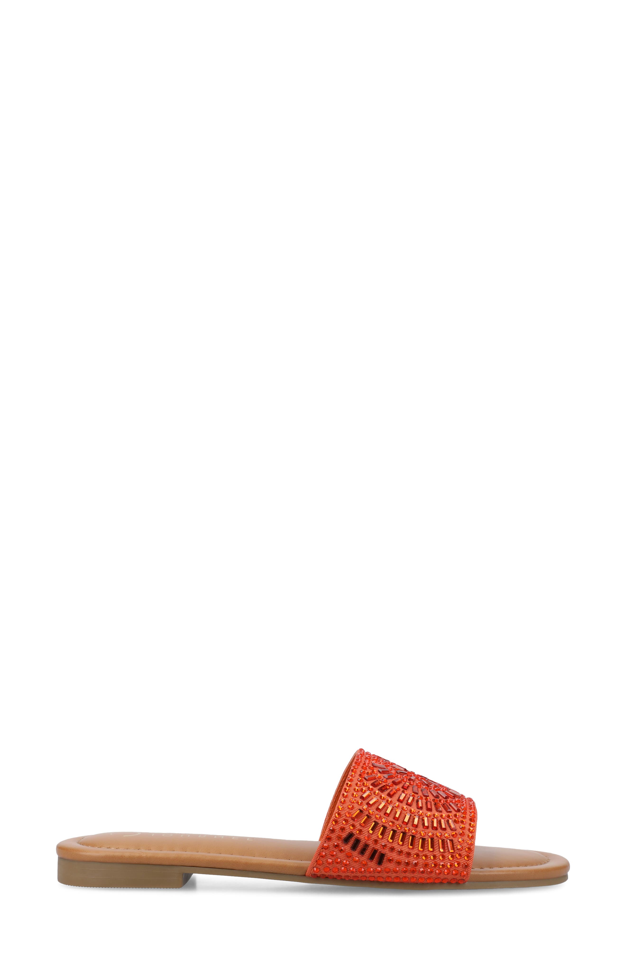 Maria Crystal Embellished Slide Sandal, Alternate, color, ORANGE