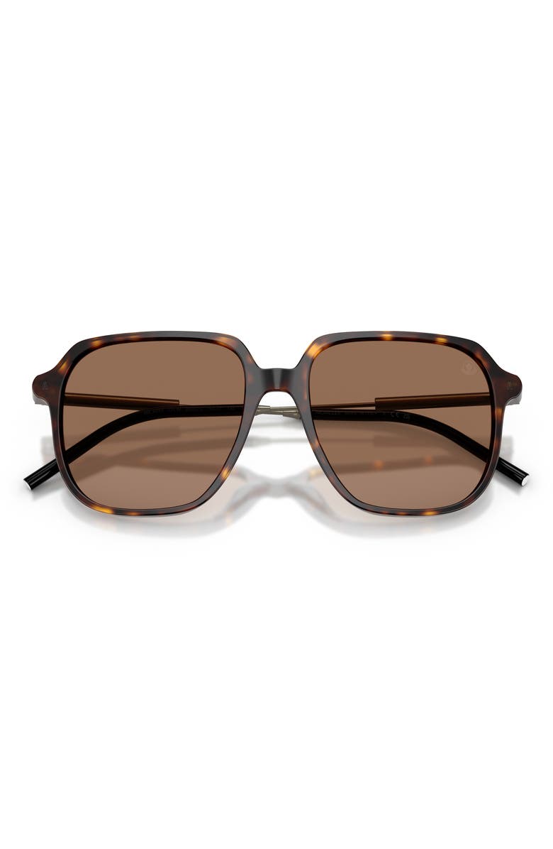 Moncler 54mm Pilot Sunglasses, Alternate, color, Shiny Havana / Brown Solid