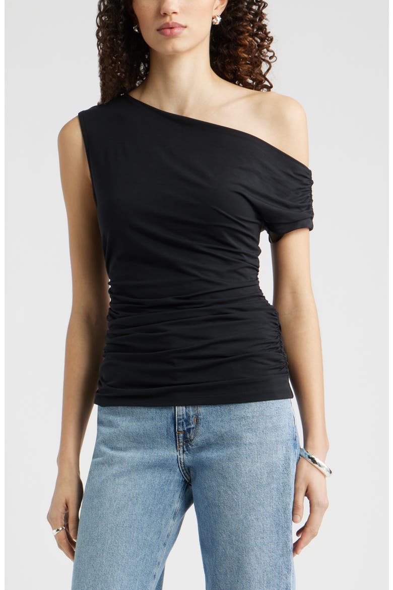 Asymmetric One-Shoulder Top, Main, color, BLACK