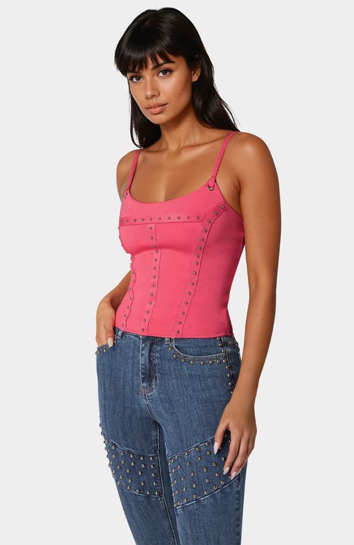 Bebe Studded Corset In Pink