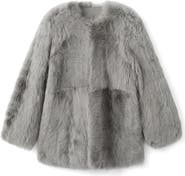 MANGO Reversible Leather & Genuine Shearling Coat