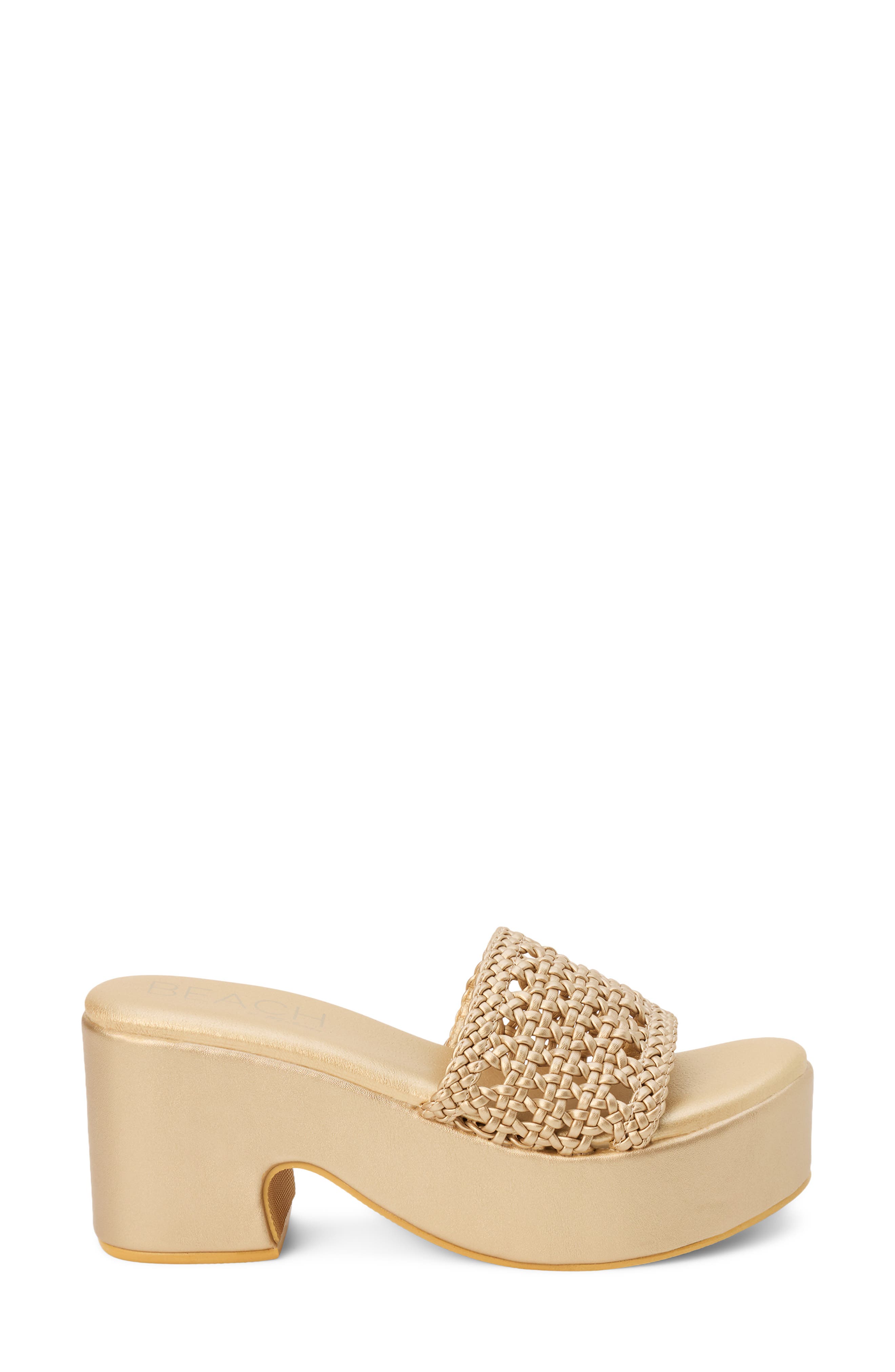 Coconuts by Matisse Beach by Matisse Cove Platform Slide Sandal, Alternate, color, Gold