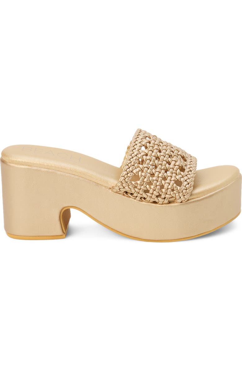 Coconuts by Matisse Beach by Matisse Cove Platform Slide Sandal, Alternate, color, Gold