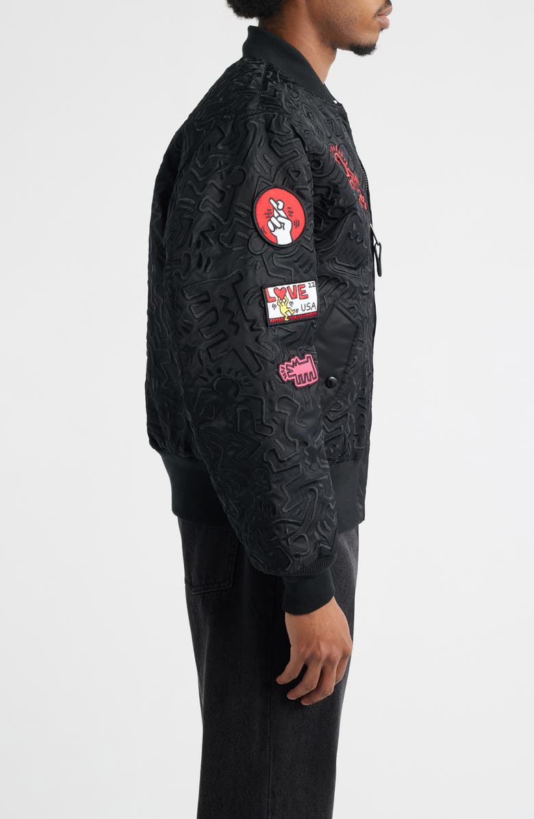 Alpha Industries x Keith Haring MA-1 Embroidered Jacket, Alternate, color, 