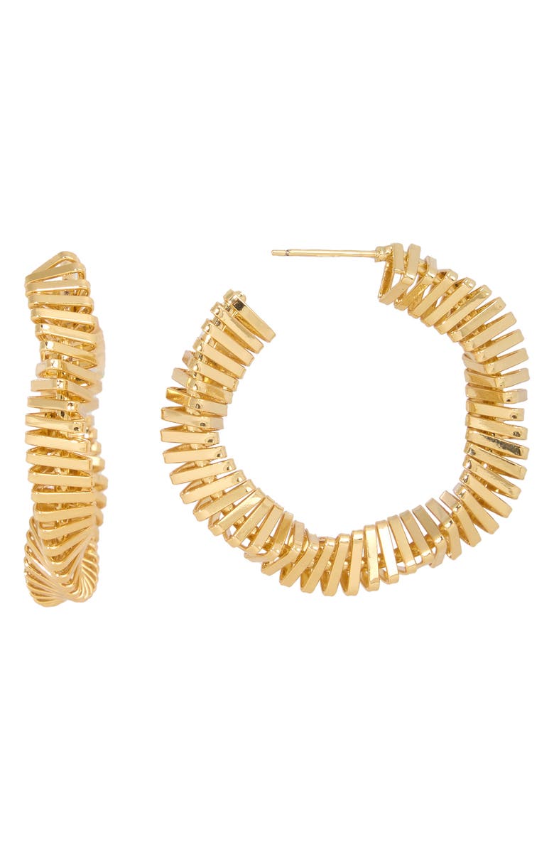 SAACHI Triangle Twisted Hoop Earrings, Alternate, color, Gold