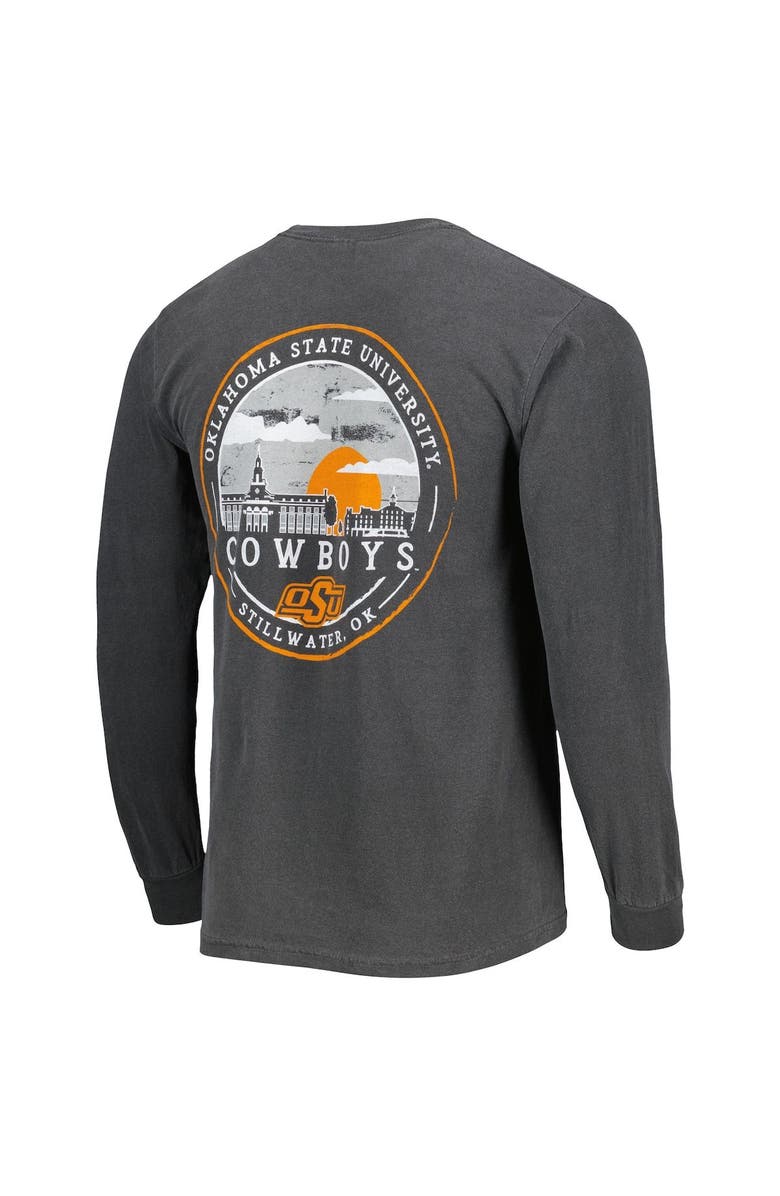 IMAGE ONE Men's Black Oklahoma State Cowboys Circle Campus Scene Long Sleeve T-Shirt, Alternate, color, Black