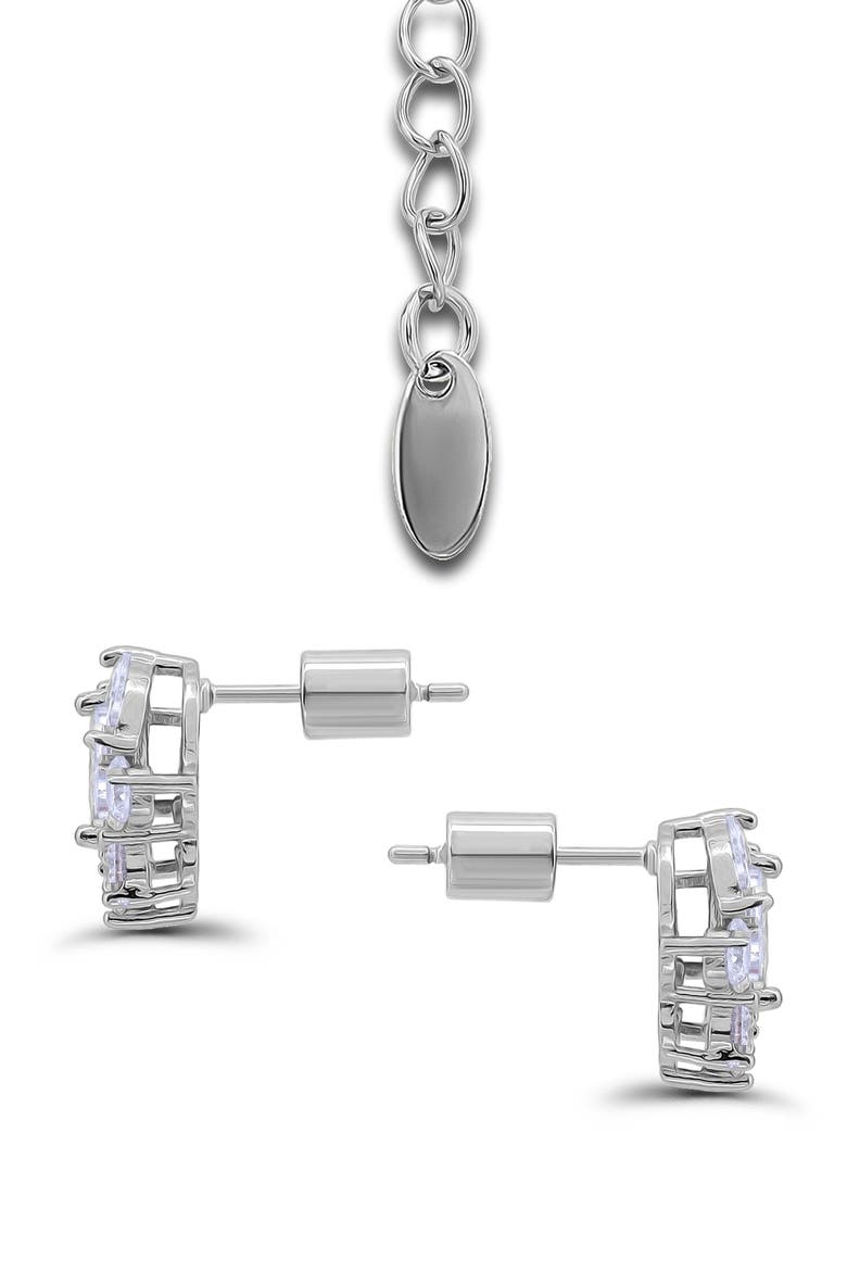 Pear Cluster Pendant Necklace & Drop Earrings Set, Alternate, color, SILVER/ BLUE