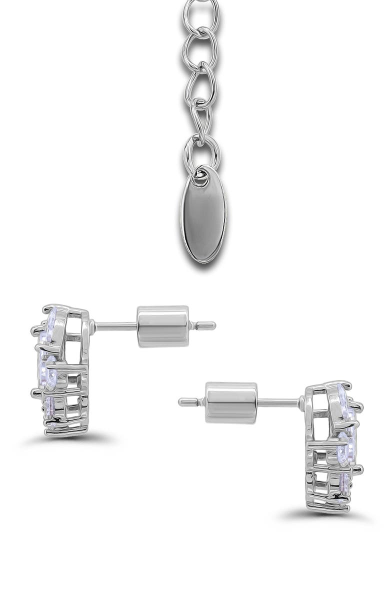 Christian Siriano Pear Cluster Pendant Necklace & Drop Earrings Set, Alternate, color, Silver/ Blue