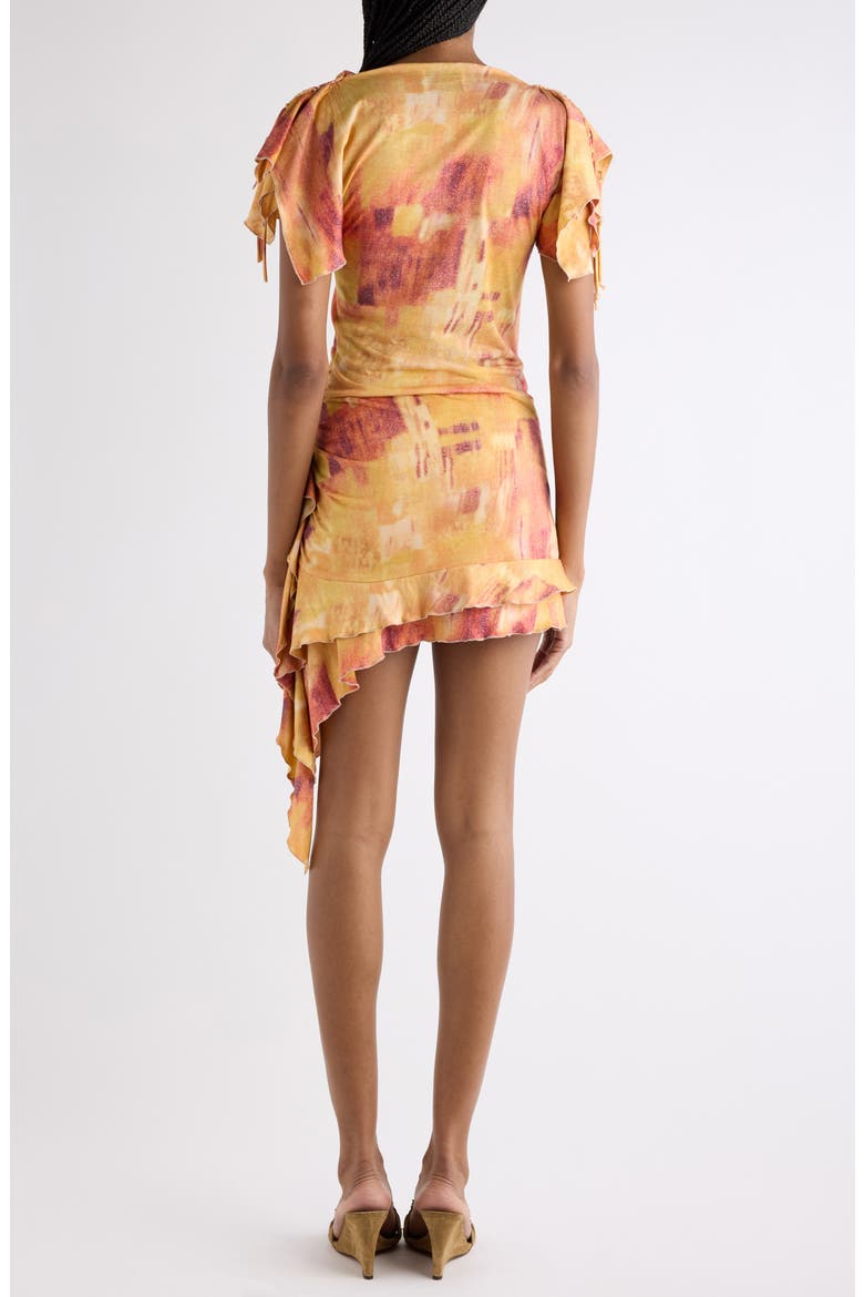 Janick Draped Cotton Jersey Minidress, Alternate, color, ORANGE