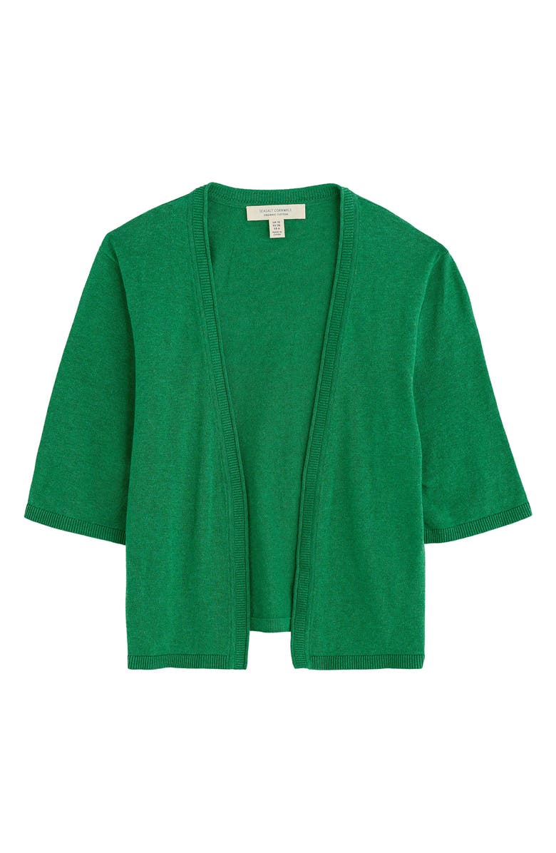 Seasalt Cornwall Maria Organic Cotton Crop Cardigan, Alternate, color, Knit Melange Island