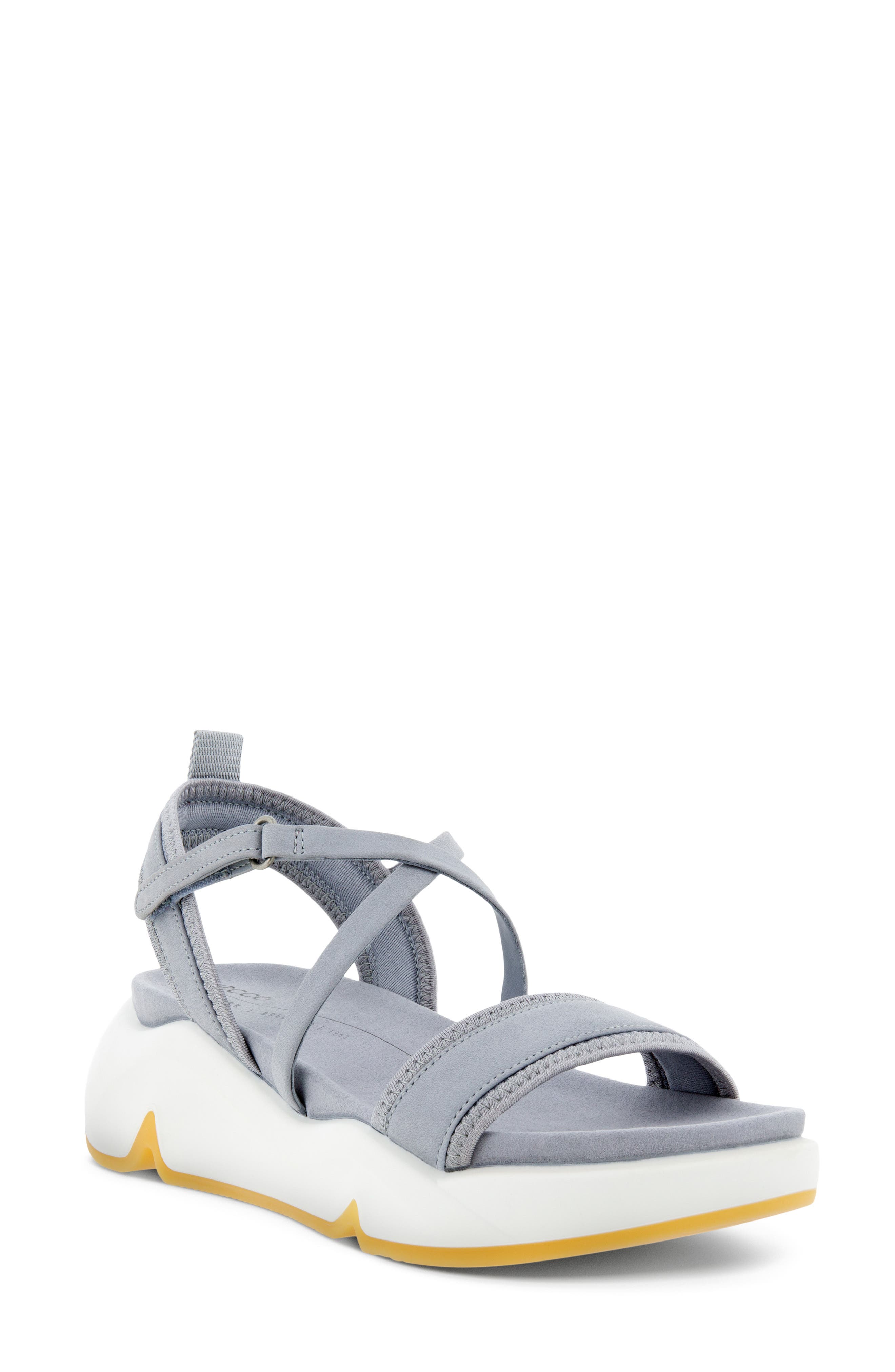 Chunky Wedge Sandal, Main, color, SILVER GREY NUBUCK LEATHER
