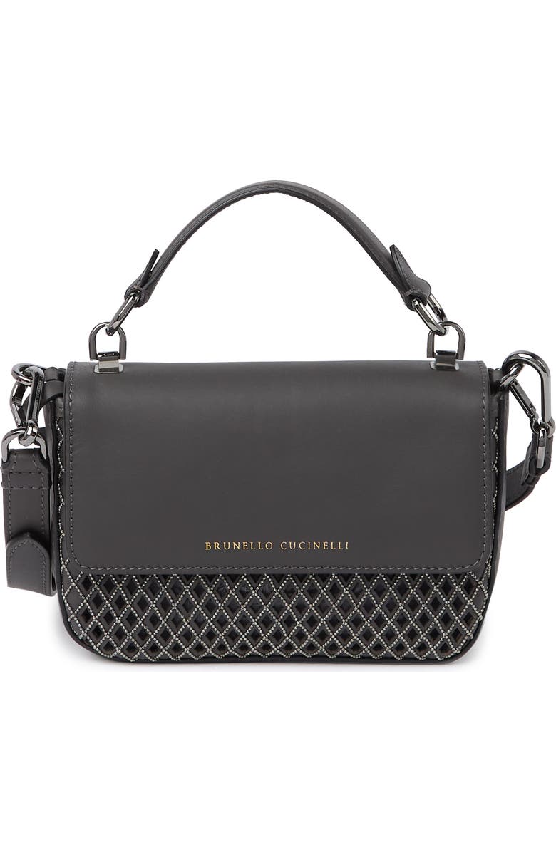 Brunello Cucinelli Diamond Cutout Top Handle Satchel, Main, color,