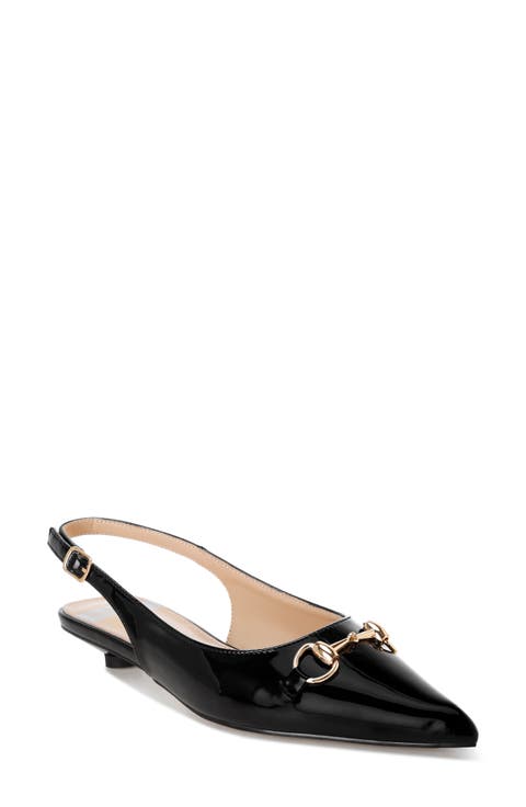 Bell Flower Leather Slingback Pump