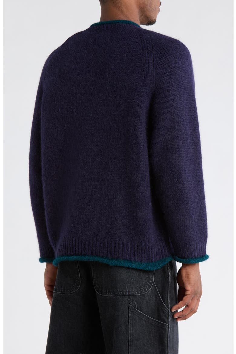 x Brooks Brothers California Logo Embroidered Roll Neck Baby Alpaca Blend Sweater, Alternate, color, NAVY