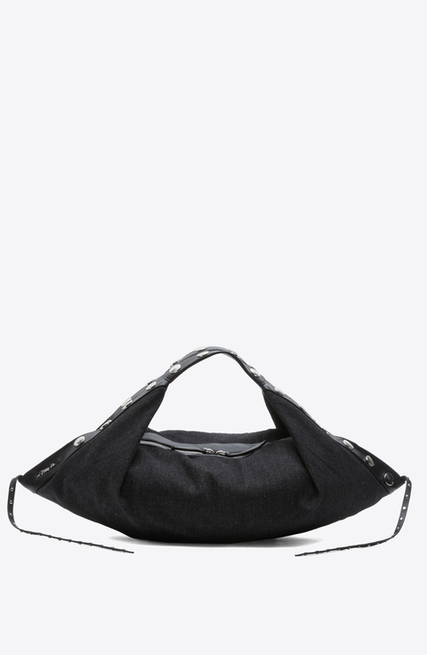 Studded Denim Luna Bag
