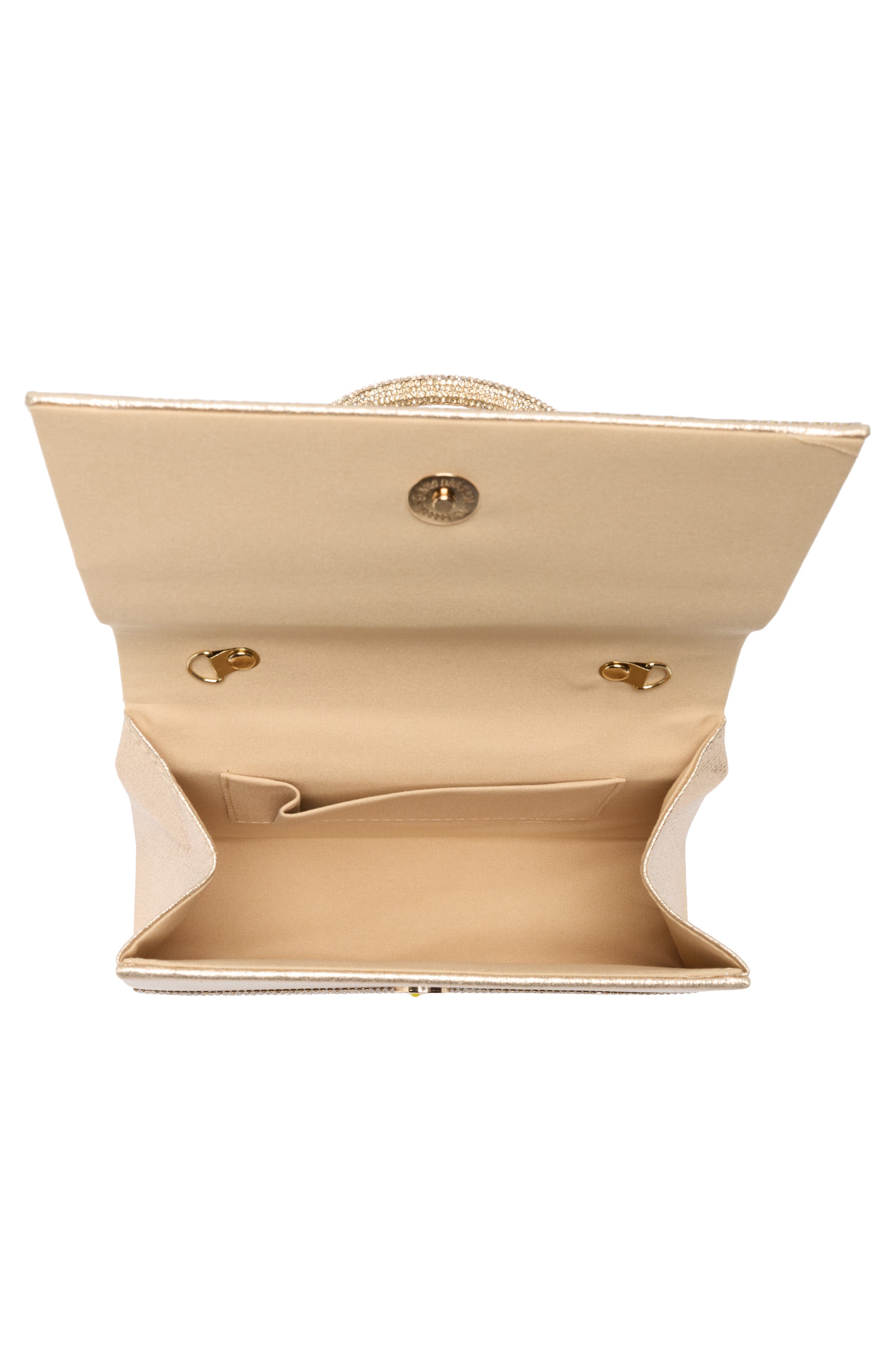 ALESSIA BIANCHI Pavé Crystal Clutch, Alternate, color, Champagne Gold