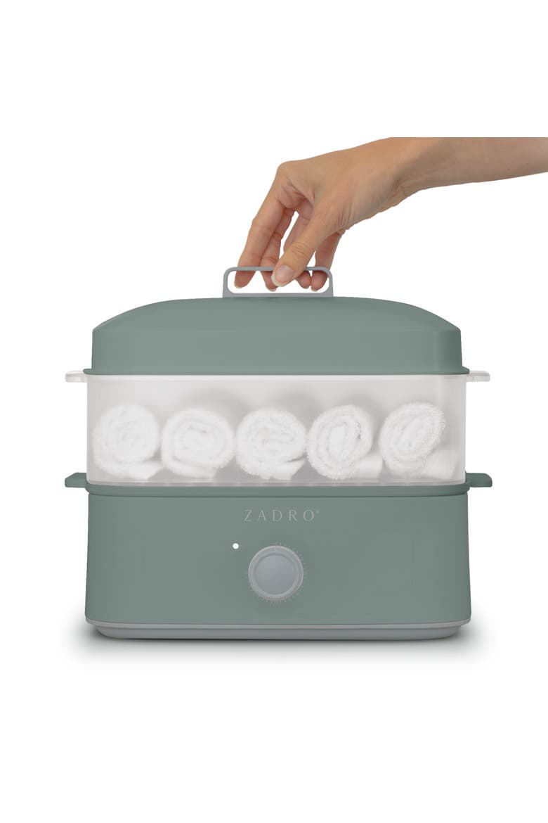 Countertop Towel Steamer with Tongs, Alternate, color, Dark Green