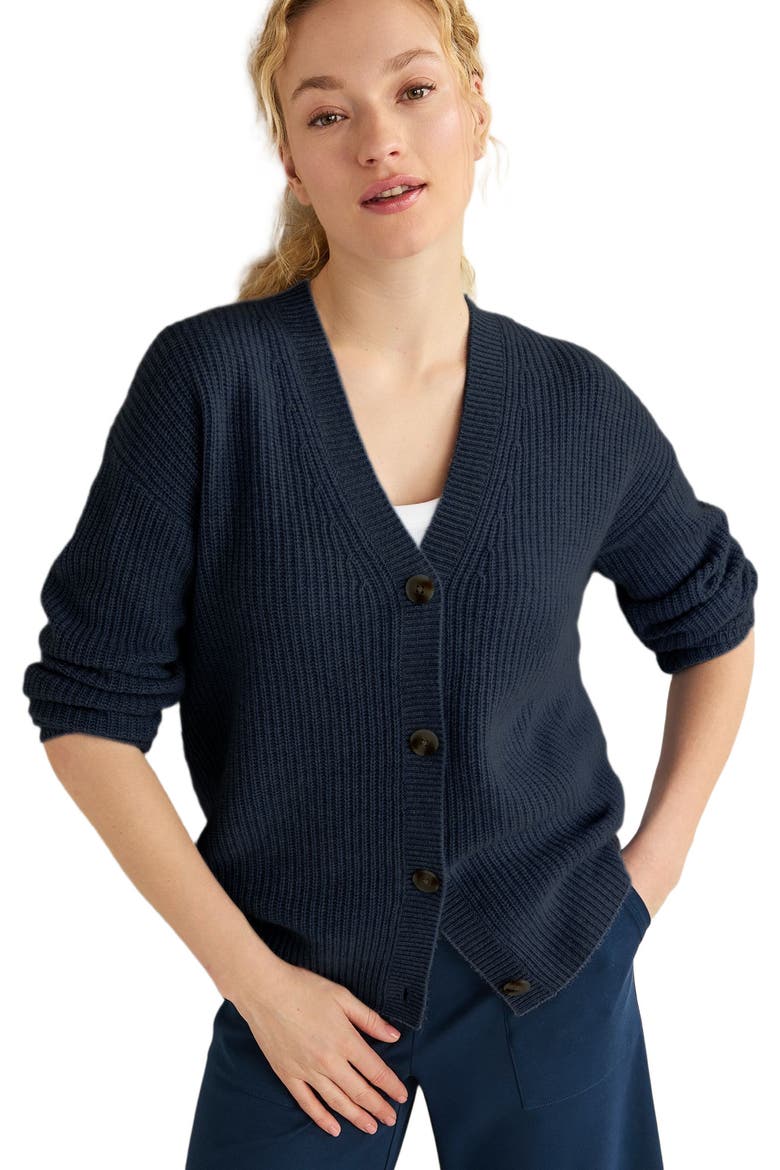 Cashmere Shaker Stitch Cardigan, Main, color, Twilight