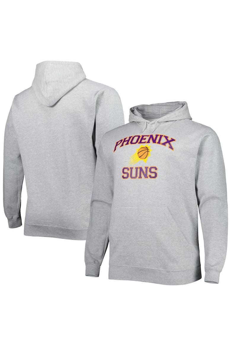 Men's Black Phoenix Suns Big & Tall Heart & Soul Pullover Hoodie, Main, color, Heather Gray