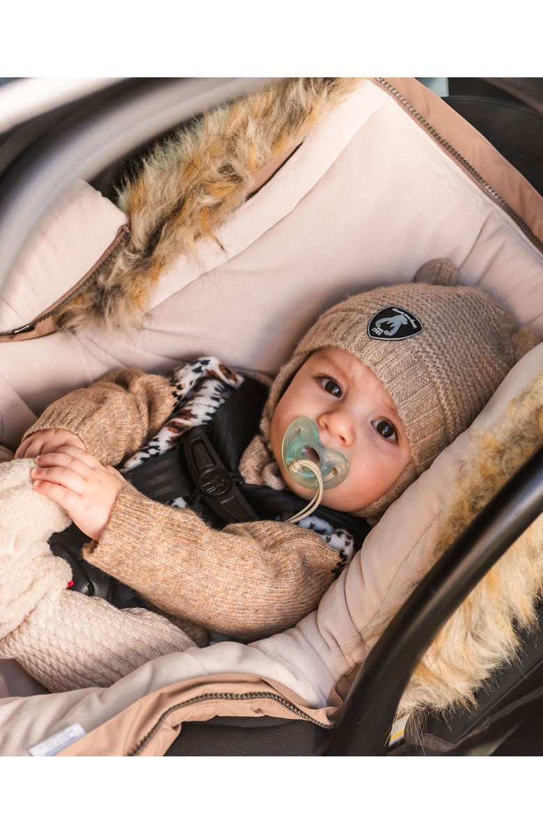 Deux par Deux Baby Unisex Knit Hat With Ears Beige, Alternate, color, Pine Bark