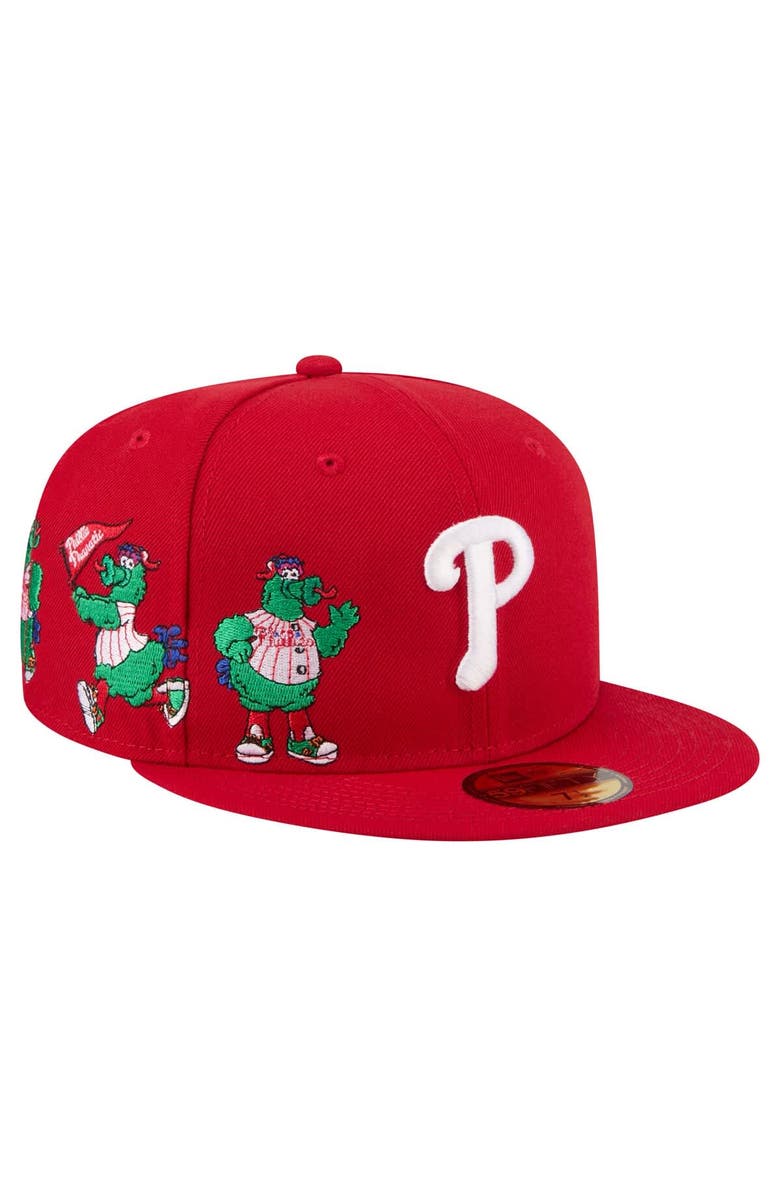 New Era Men's New Era Red Philadelphia Phillies Run Mascot 59FIFTY Fitted Hat, Main, color, Red