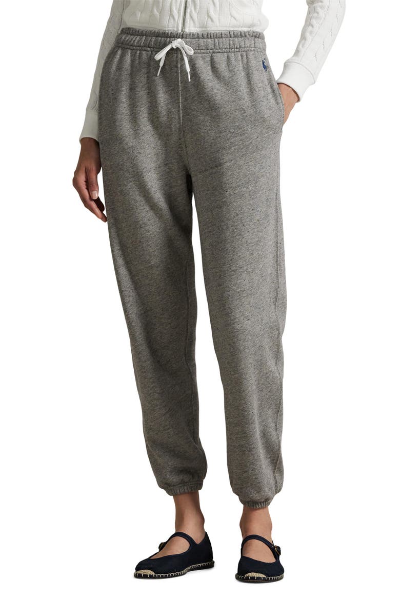 Lightweight Cotton Blend Fleece Sweatpants, Main, color, DARK VINTAGE HEATHER