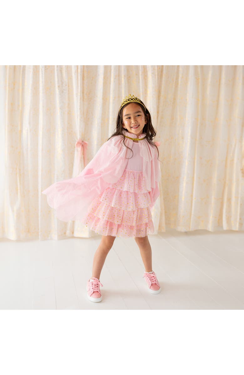 Sweet Wink Pink Princess Tiered Long Sleeve Tutu Dress, Alternate, color, Ballet Pink