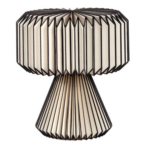 Zelda 12.8" Modern Art Deco Paper Pleated Shade Accent LED Table Lamp