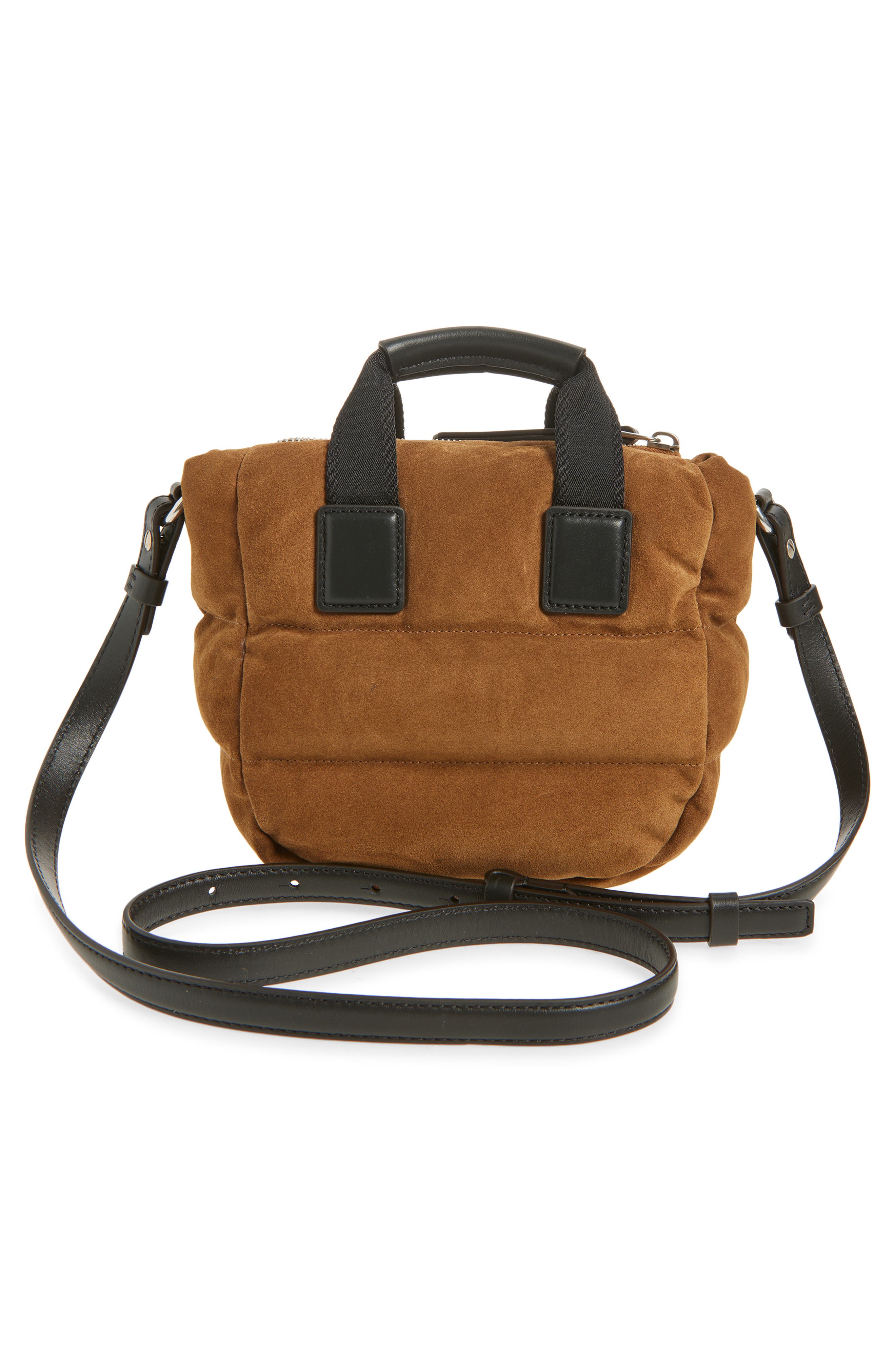 Moncler Micro Caradoc Puffer Crossbody Bag, Alternate, color, Espresso