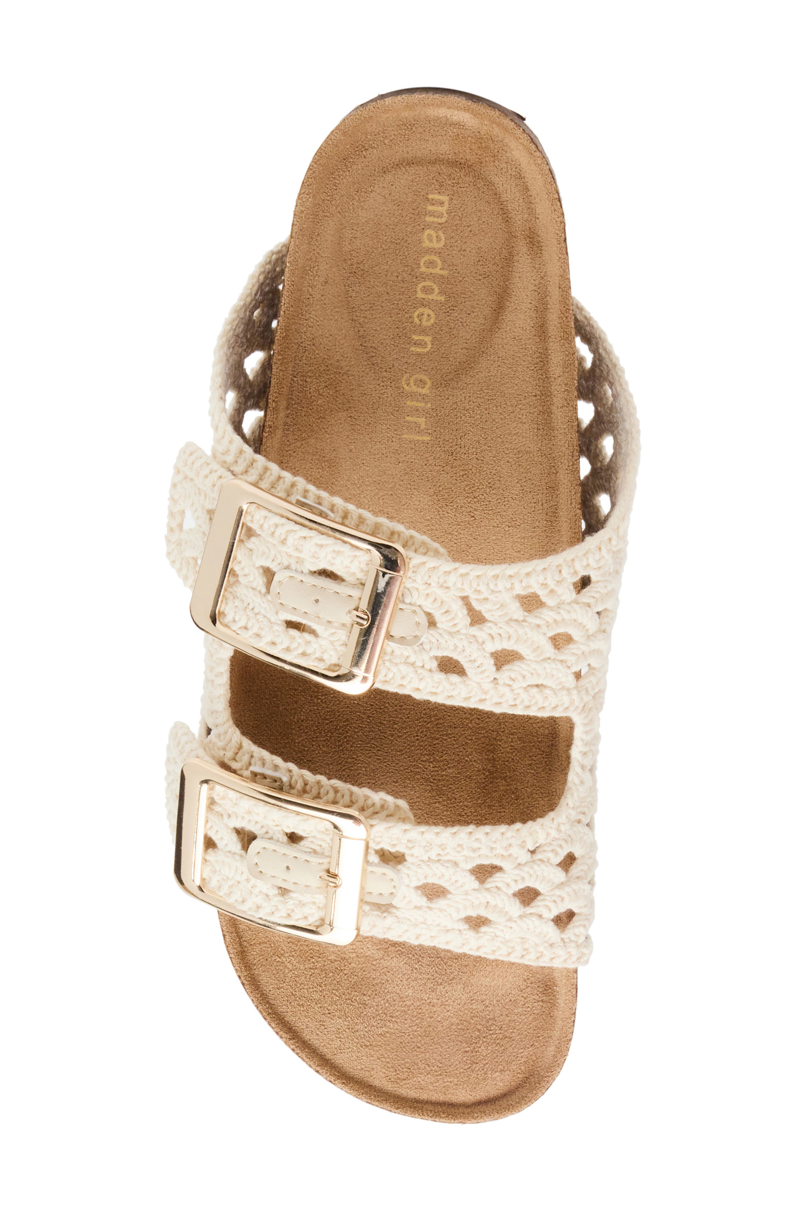Madden Girl <p>Bodie Crochet Slide Sandal (Women) </p>, Alternate, color, Light Natural