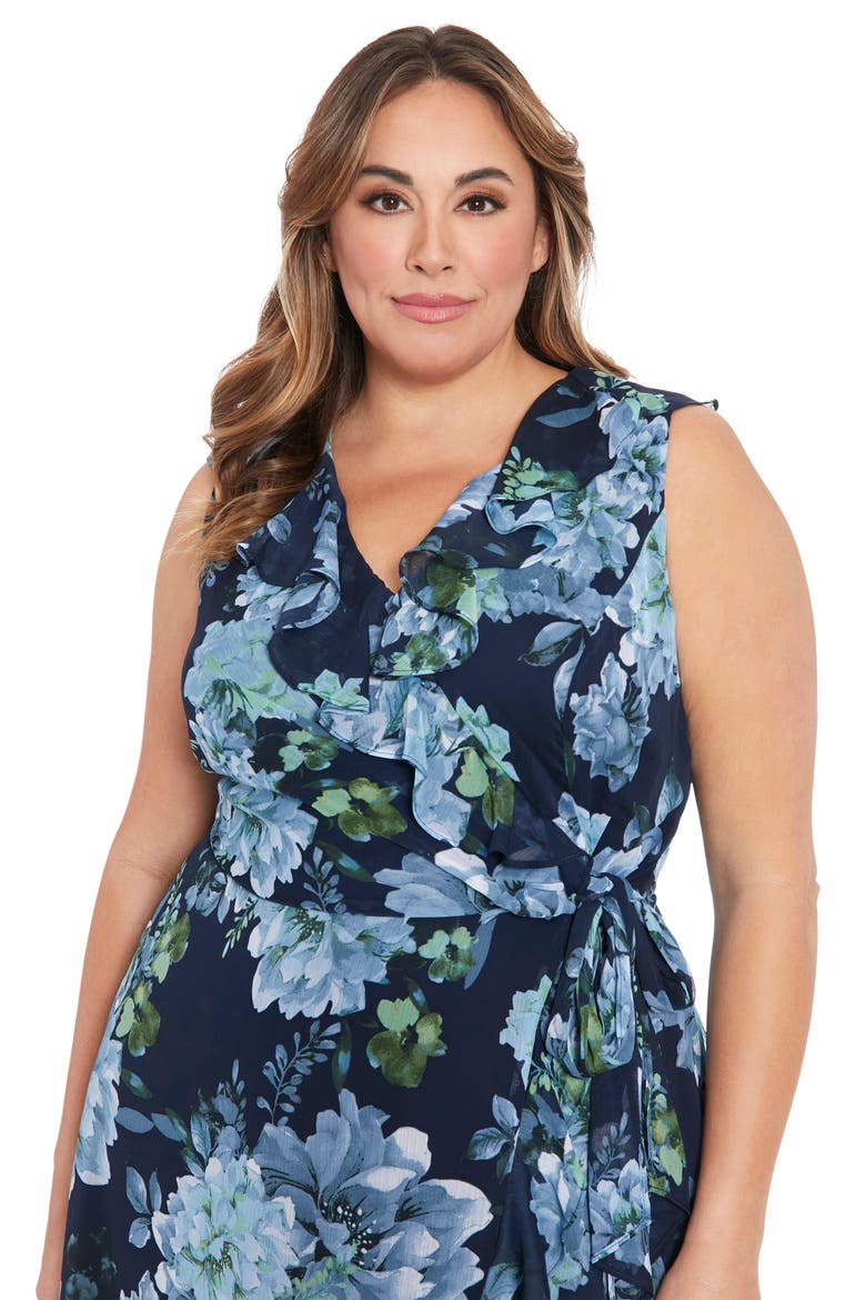 Chiffon Ruffle Dress, Alternate, color, NAVY BLUE