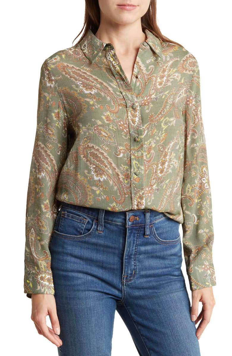 Nanette Lepore Patterned Long Sleeve Button-Up Shirt, Main, color, 