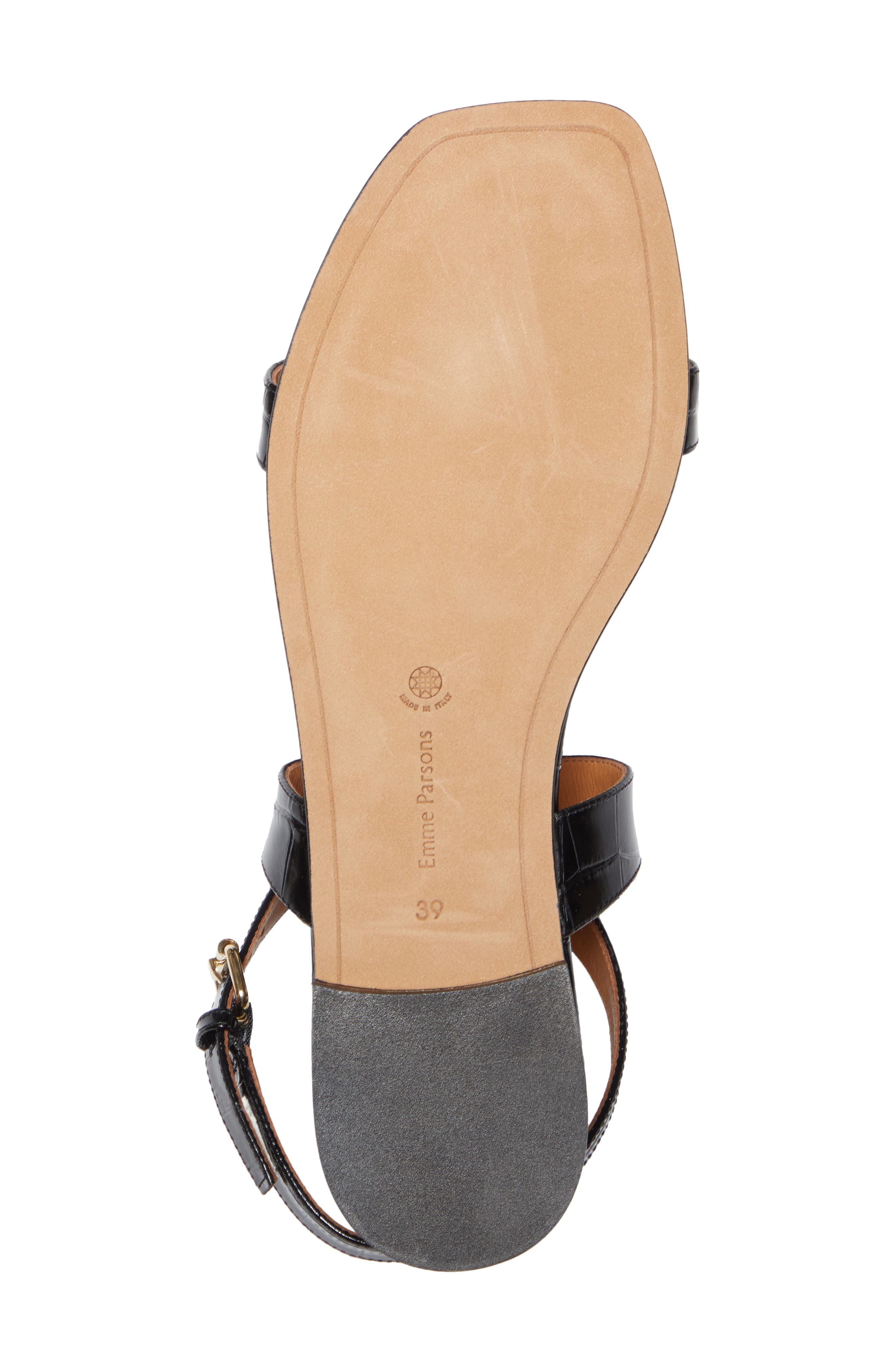 Emme Parsons Siena Croc Embossed Ankle Strap Sandal, Alternate, color, 