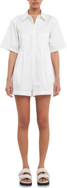 Grey Lab Shoulder Pad Shirt Romper