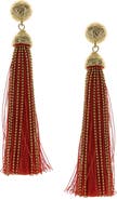 OLIVIA WELLES Cotton & Chain Tassel Drop Earrings