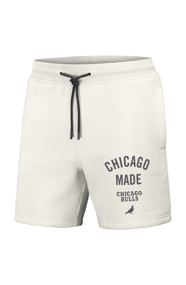 STAPLE Men's NBA x Staple Cream Chicago Bulls Heavyweight Fleece Shorts, Alternate, color, Cream