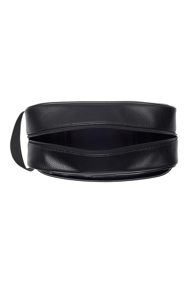 Milled Top Zip Dopp Kit, Alternate, color, BLACK
